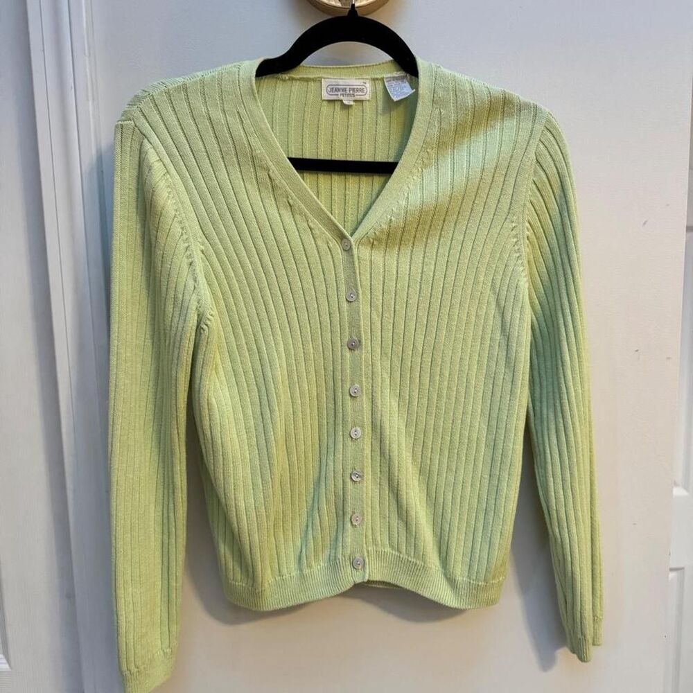 Jeanne-pierre Vintage Light Green Cardigan
